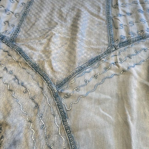 Expressions vintage 100% rayon denim chambray embroidered maxi dress size M - Picture 2 of 4